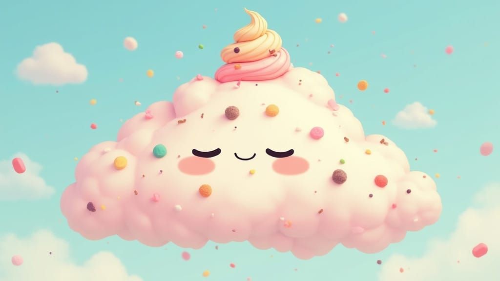 Whimsical Marshmallow Cloud Scene