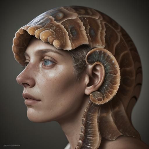 Detailed Ammonite Fossil Close-Up Portrait