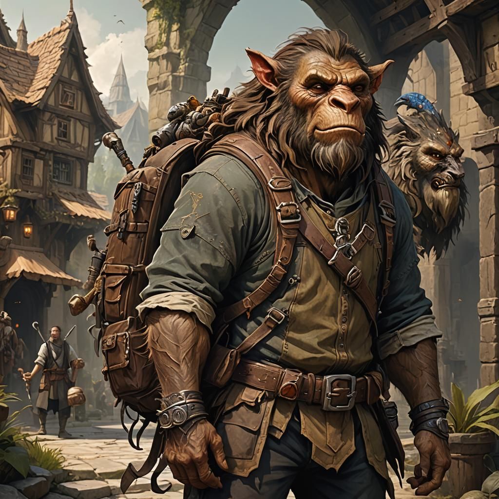 Friendly Bugbear Character Concept Art
