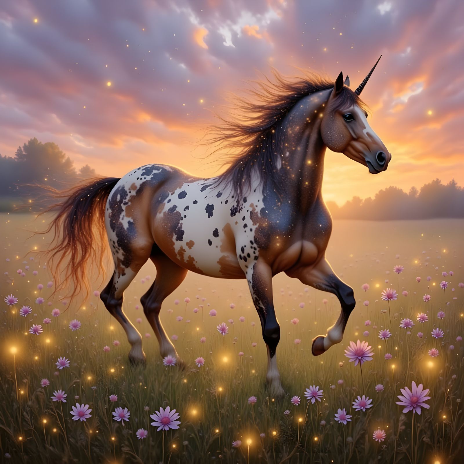 Majestic Appaloosa Horse in Twilight Meadow