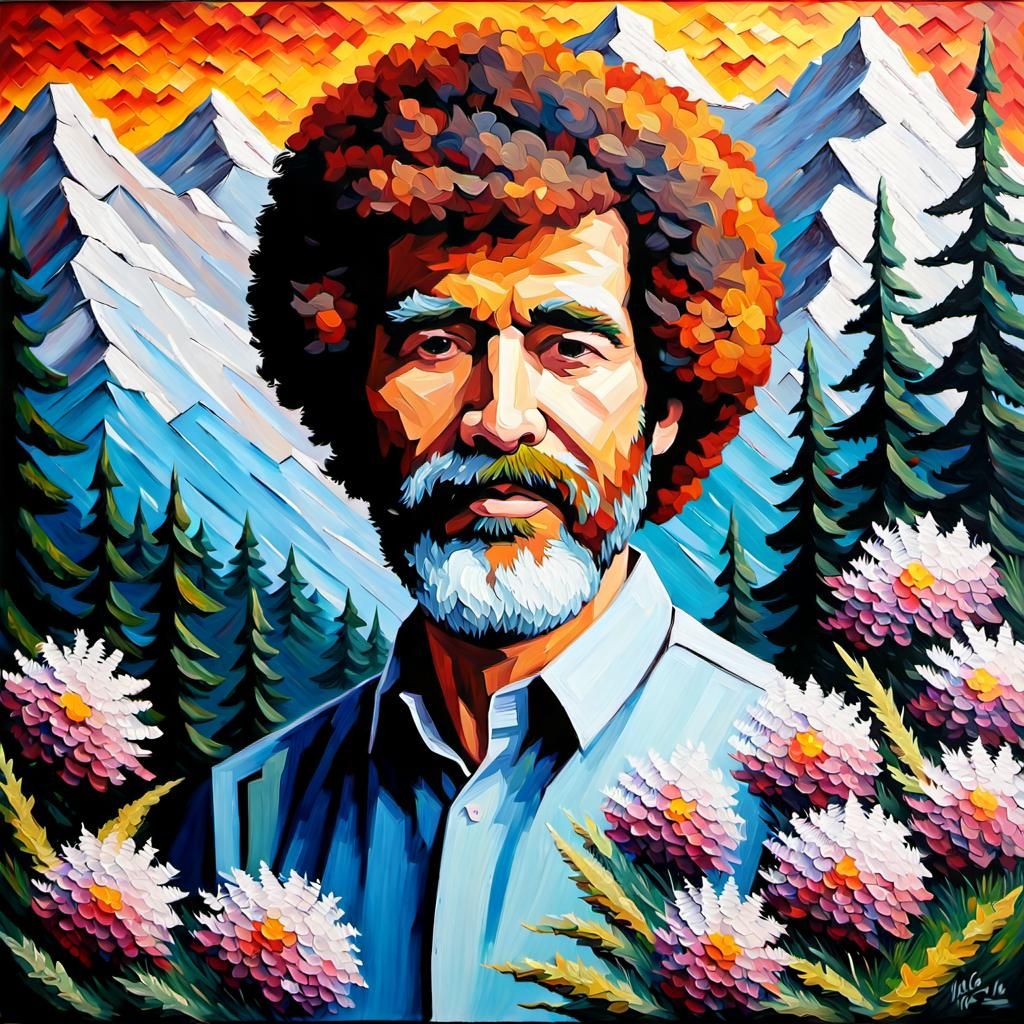 Impasto Painting of Bob Ross 🖌🎨🌲