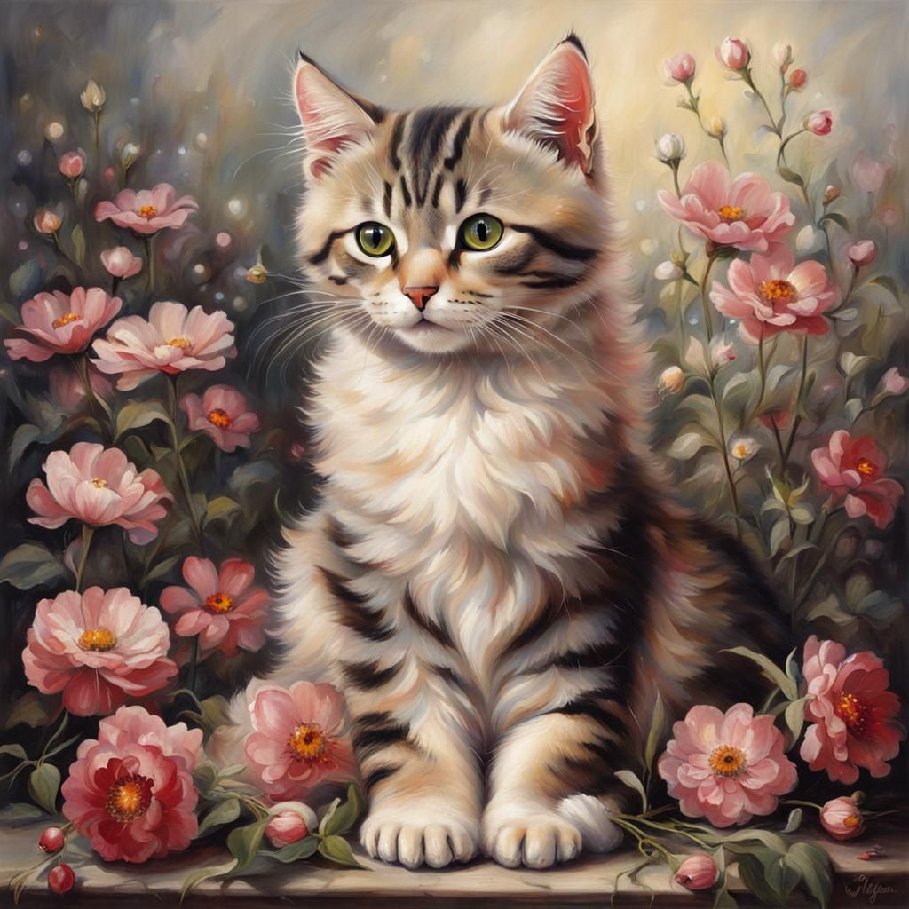 Cat Mural in Urban Art Style