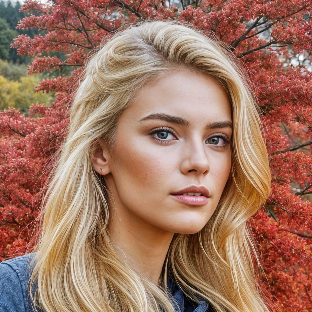 Classical Portrait of a Girl with Red-Blonde Hair