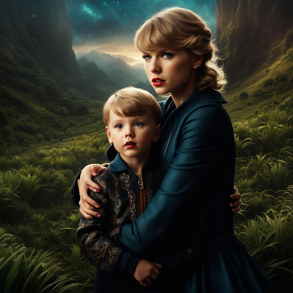 Taylor Swift and Boy: Digital Matte Painting
