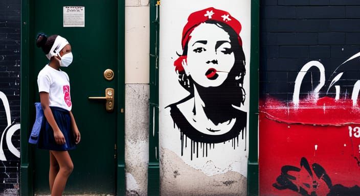 Girl in Brooklyn Street Art Graffiti