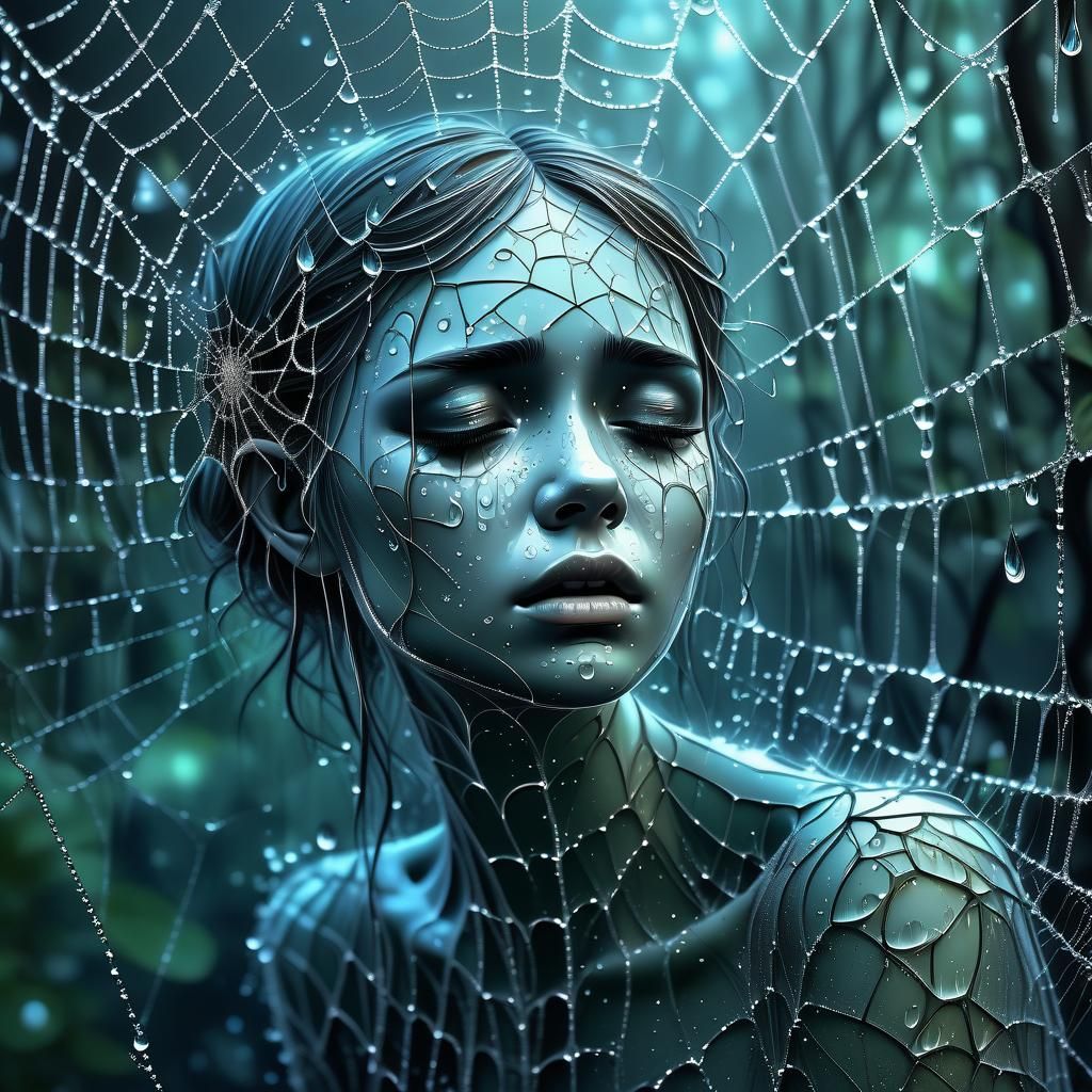 Crying Fairy Trapped in Web: Fantasy Forest