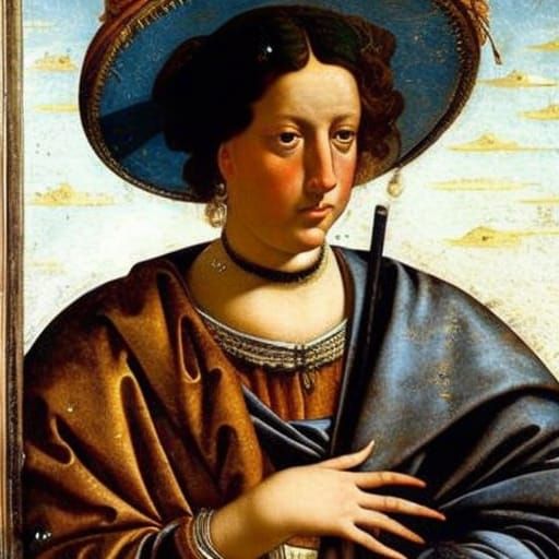 Rusty Water Over Rain Portraits in Renaissance Style