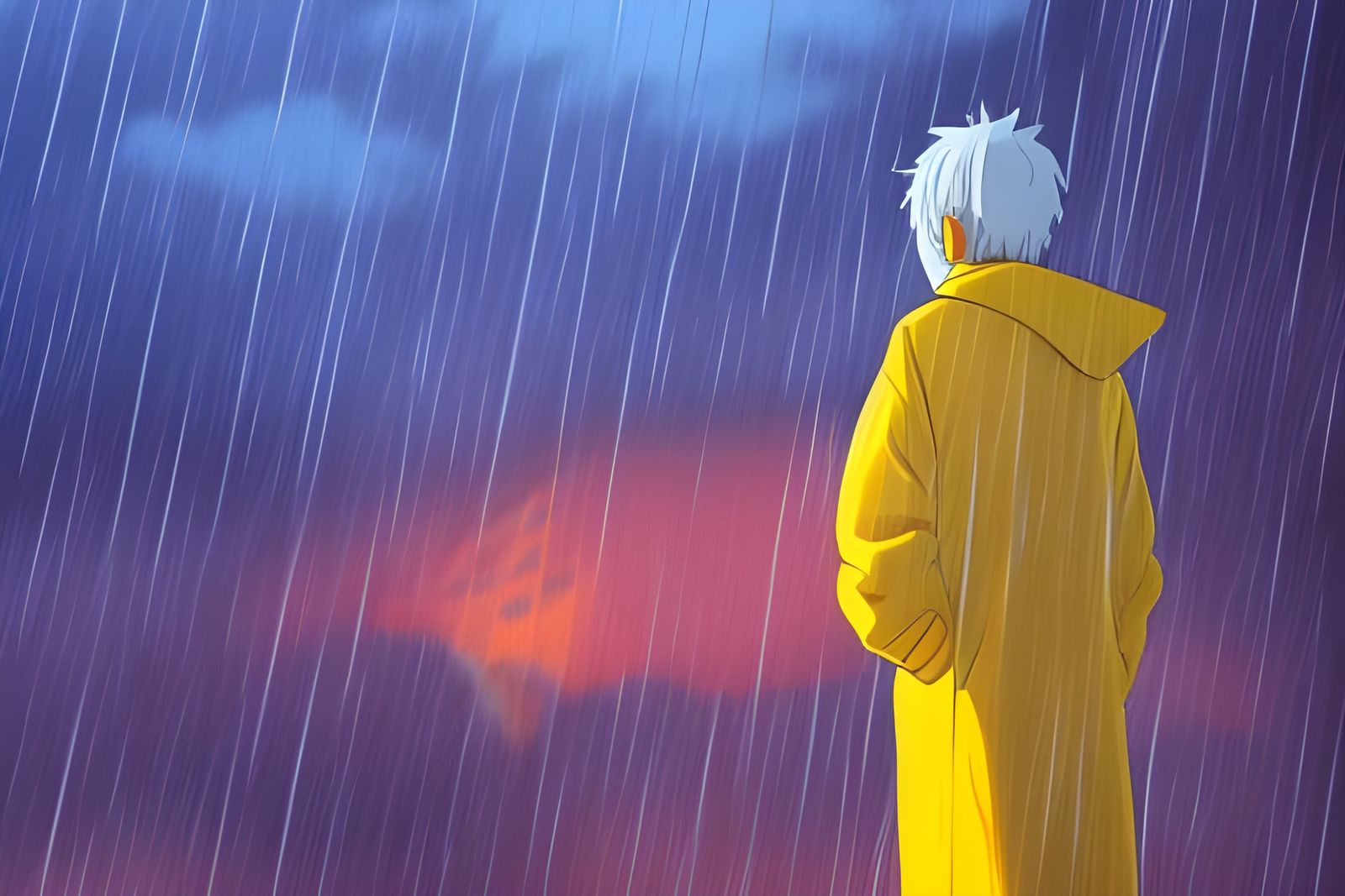 Man in Yellow Raincoat: Studio Ghibli Anime Visual