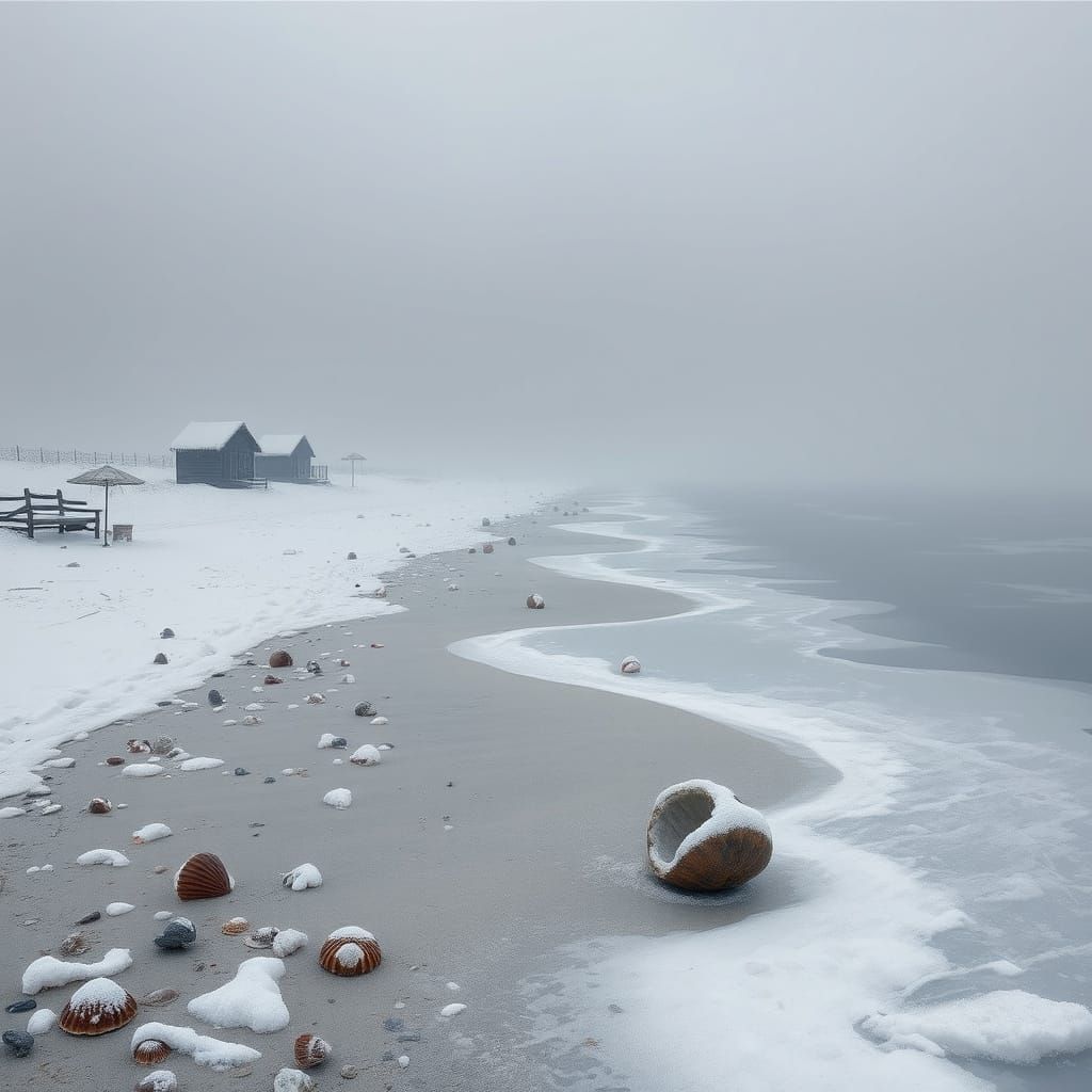 Frozen Beach: A Winter Seascape
