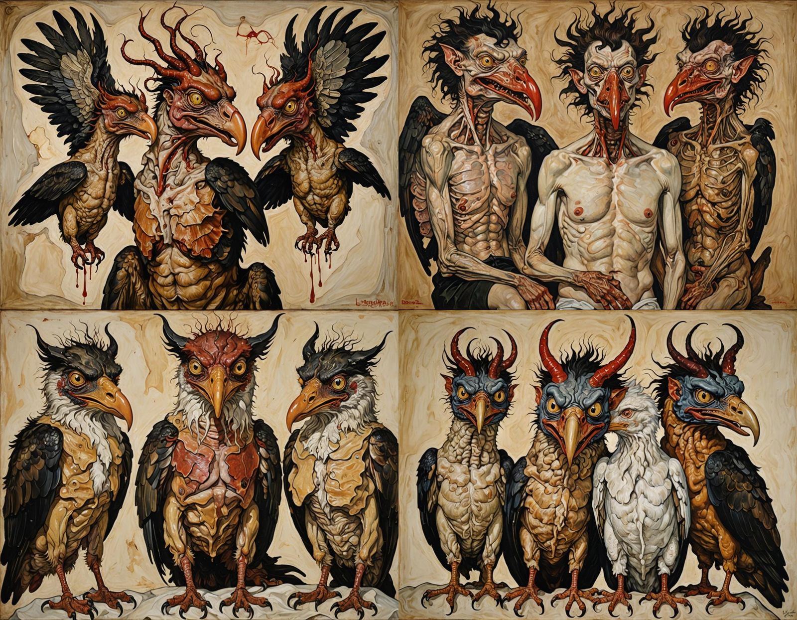 Surreal Hybrid Creature in Expressionist Style