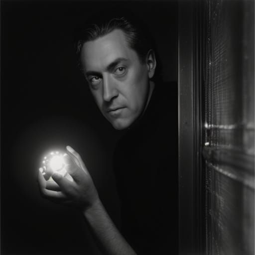 Man Gazing at Stars in Cinematic Portrait