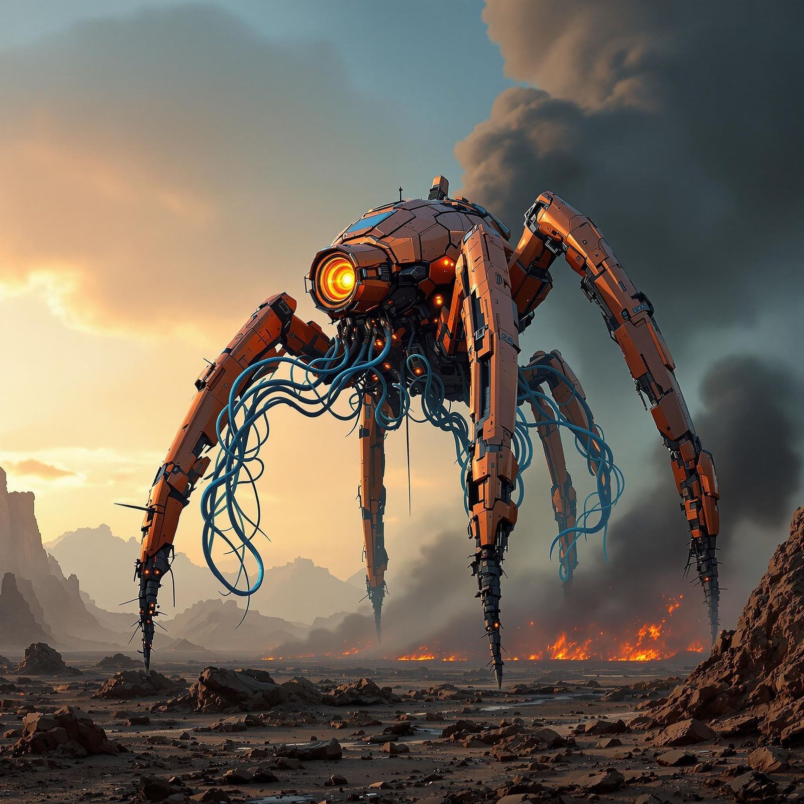 Martian Tripod: Alien War Machine in Industrial Brutalism