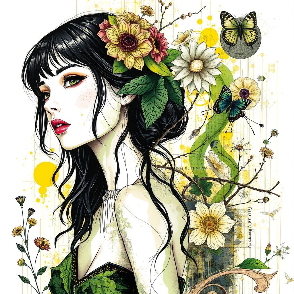 Dreamlike Landscape in Whimsical Watercolor Style