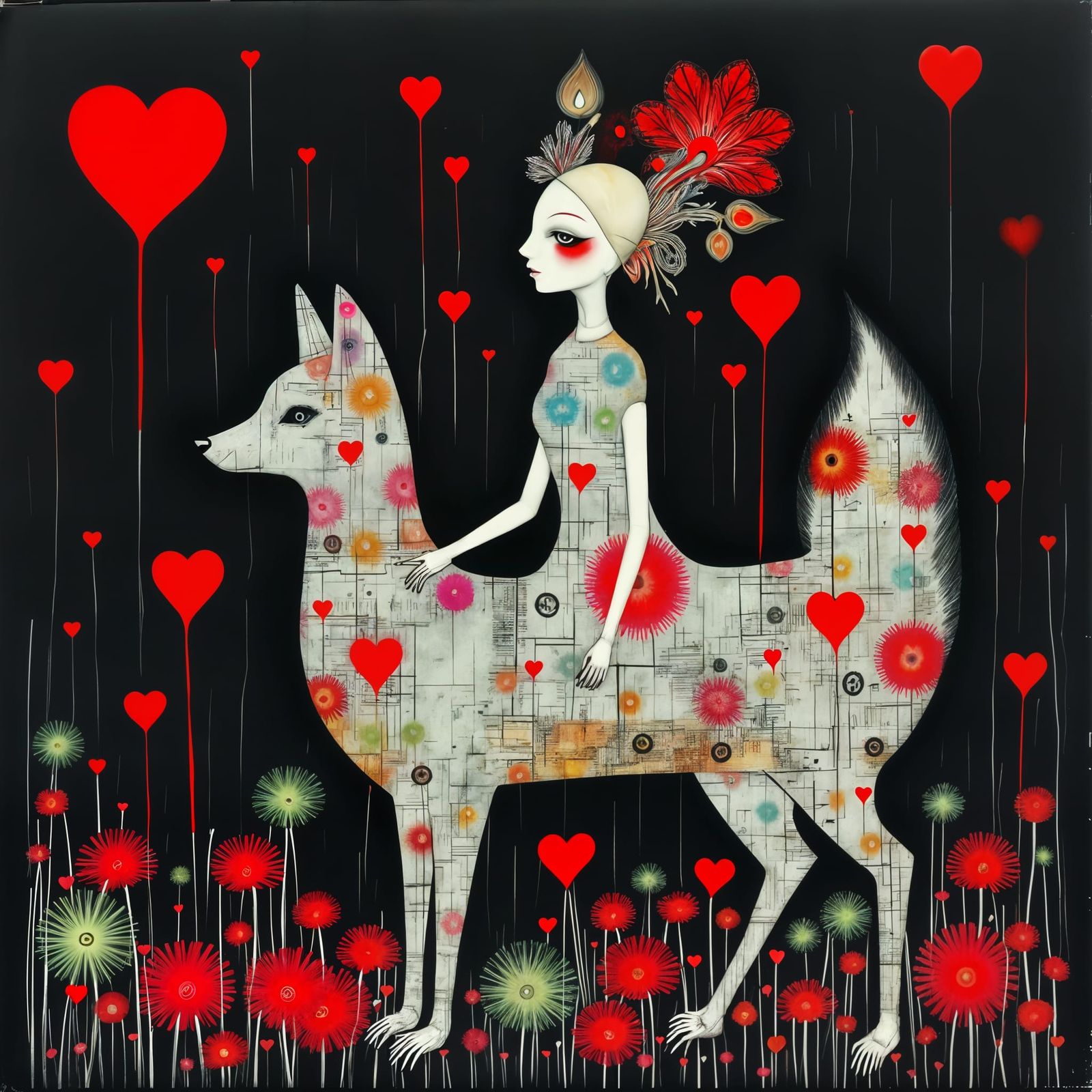 Dakiniten-Inari on Fox with Biomechanical Elegance