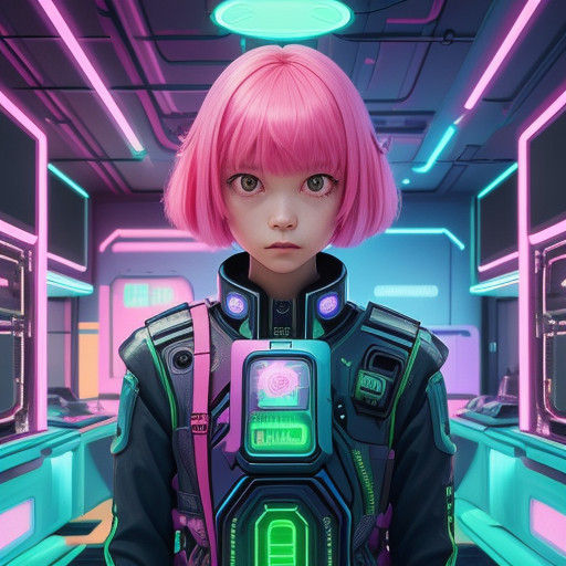 Retrofuturistic Floral Cyberpunk Wonderland