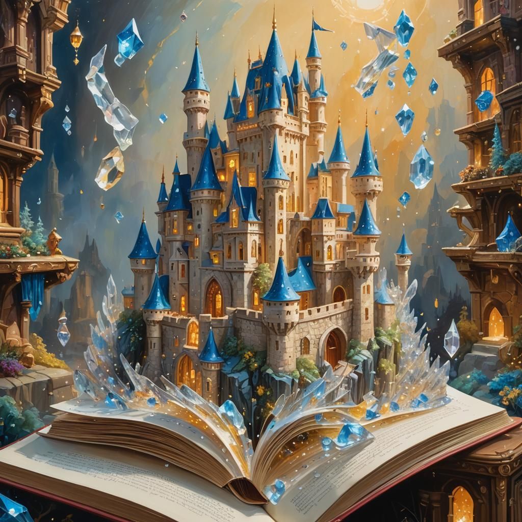 Crystal Castle Pop-Up Book: Whimsical Oil Painting