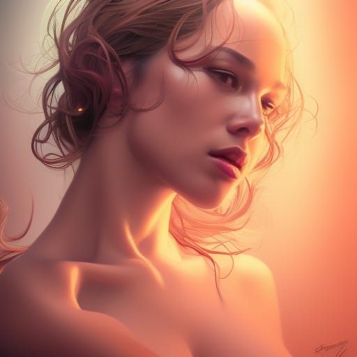 Beautiful Woman Portrait in Hyperreal Style