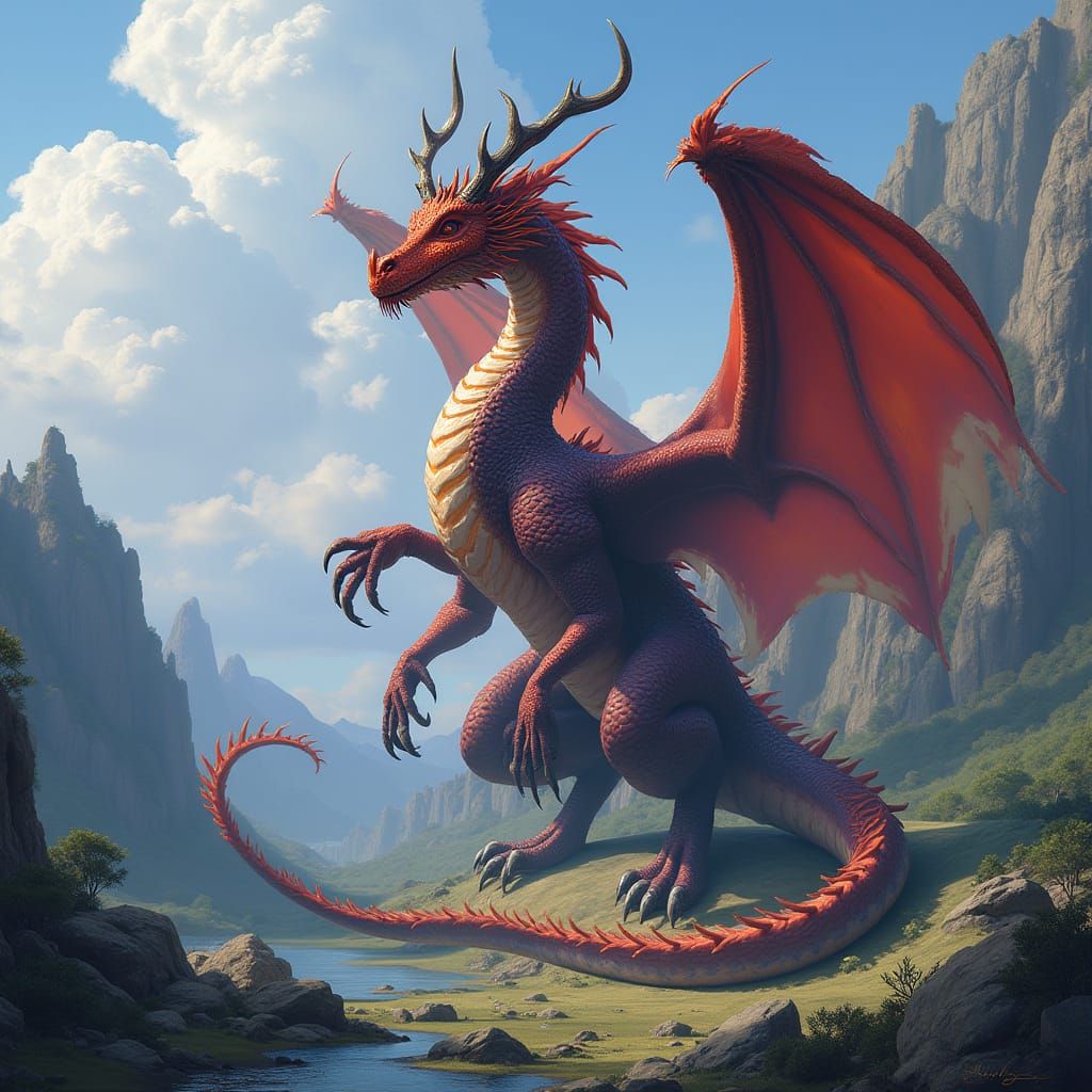 Serpentine Dragon in Unreal Engine 5 Concept Art Style