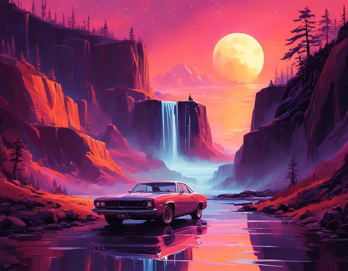 Surreal Fantasy Scene in Dreamlike Landscape