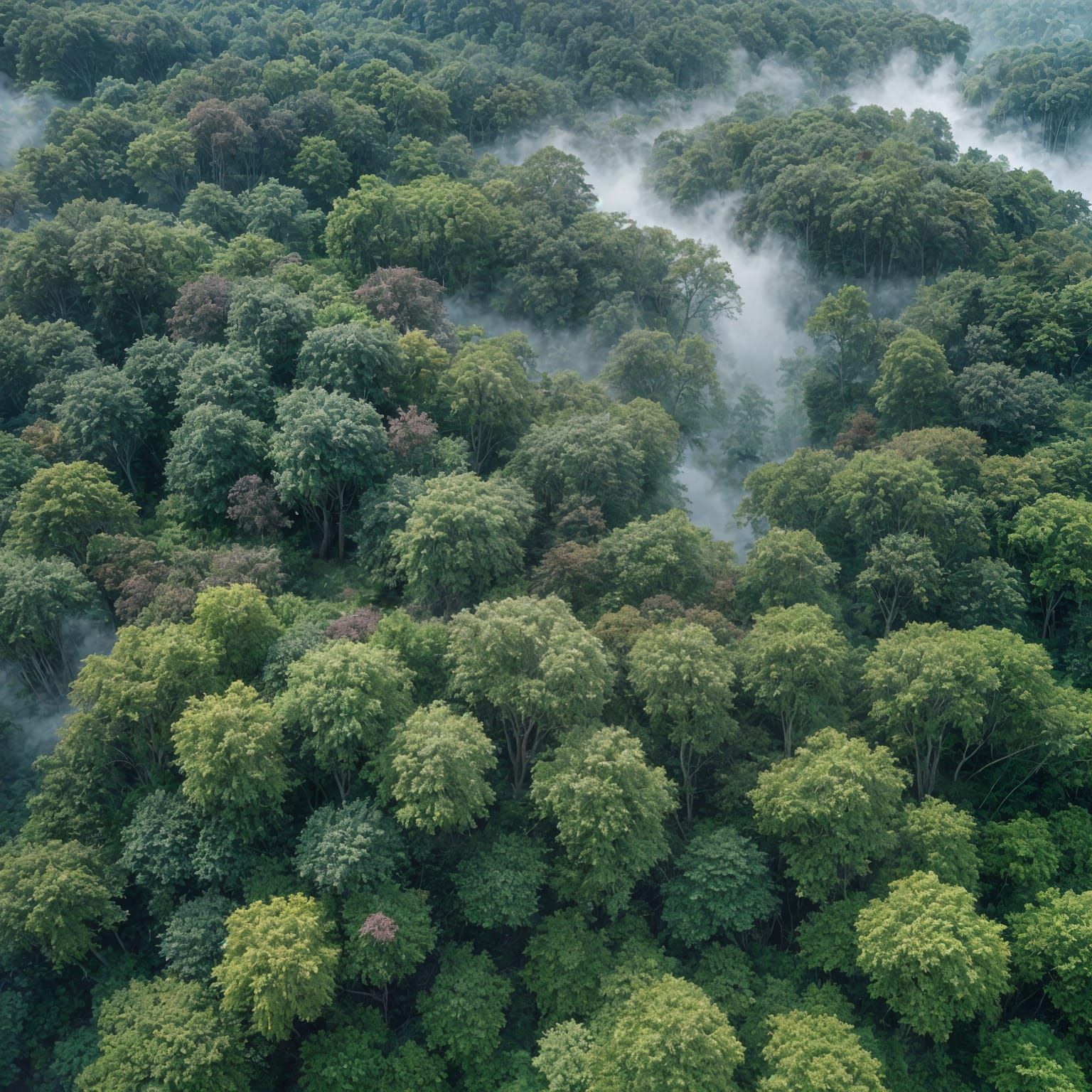 Surreal Cloud Forest: Dreamlike Aerial View