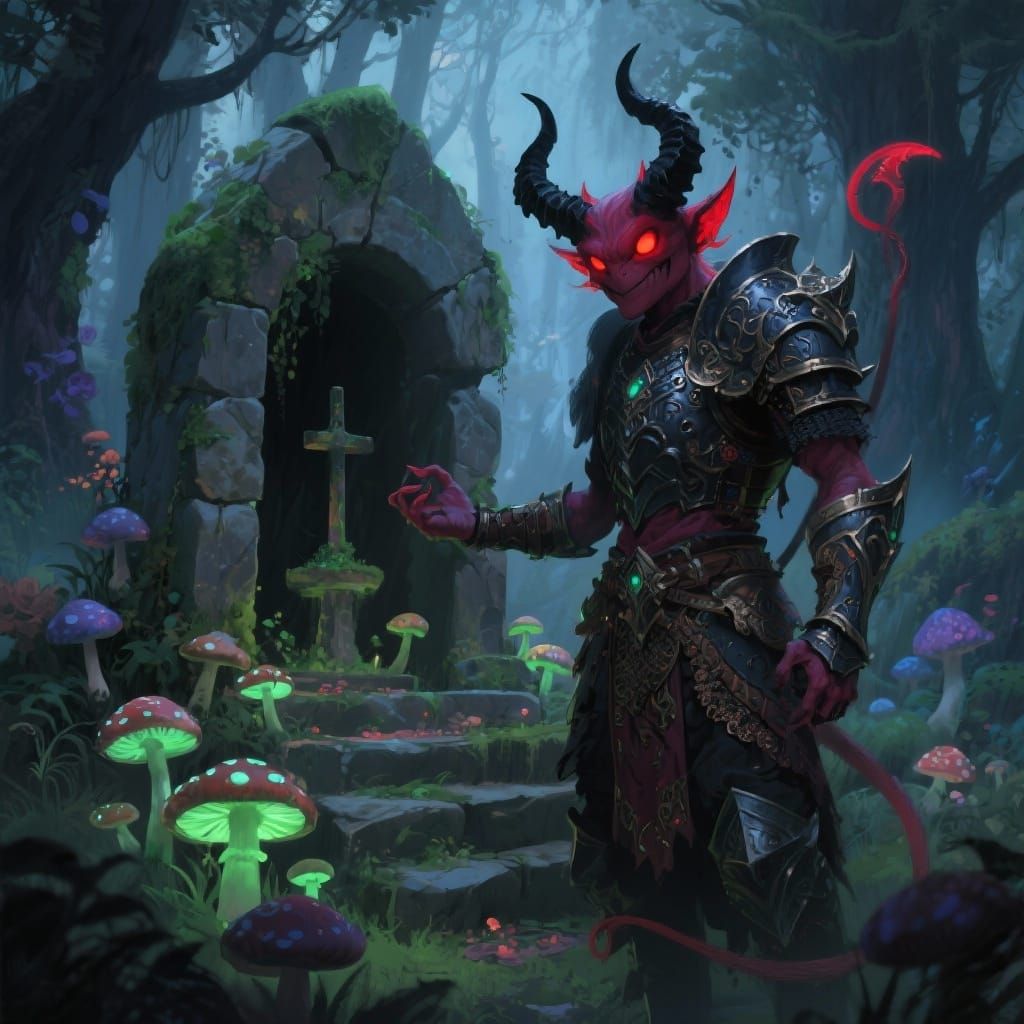 Demon Guarding Ancient Shrine in Twilight Forest