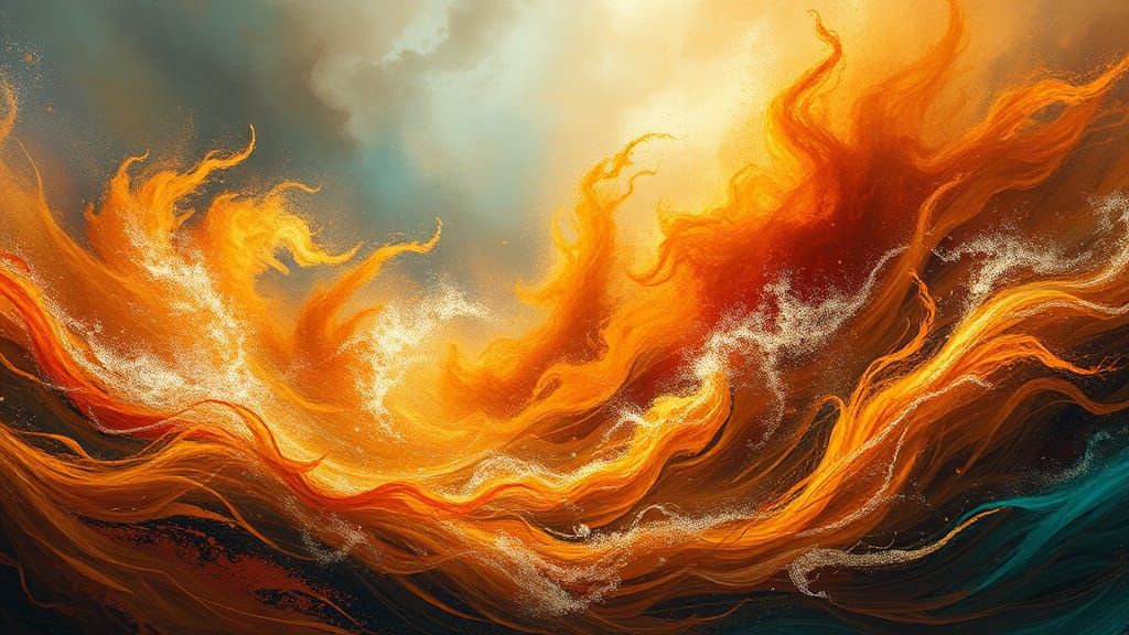 Cyberpunk Autumn Stormscape in Vibrant Colors