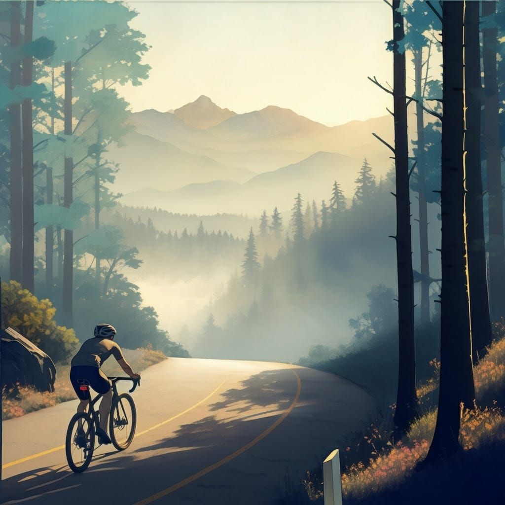 Ethereal Morning Ride Amidst Mystical Forests