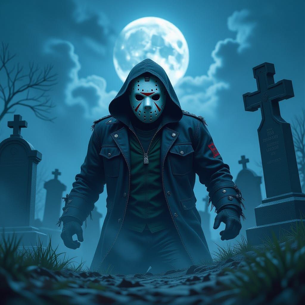 Jason Voorhees Emerges in a Haunted Cemetery