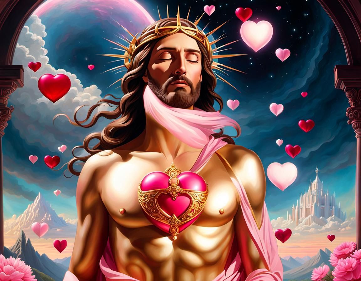 Christ Consciousness: Love and Light in Art Nouveau Style