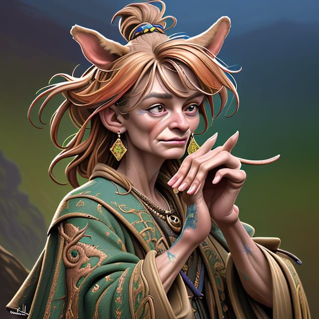 Ceremonial Yorkshire Terrier in Textured Oil Painting