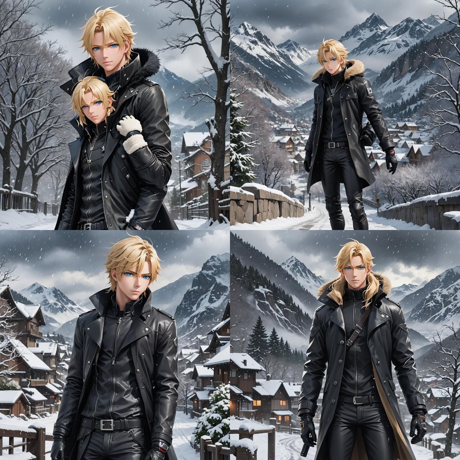 Anime Character in Snowy Landscape, 3D Render