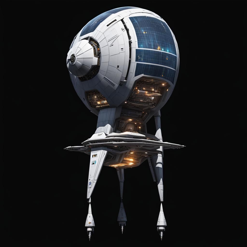 Futuristic Starship with Advanced Pylon Design