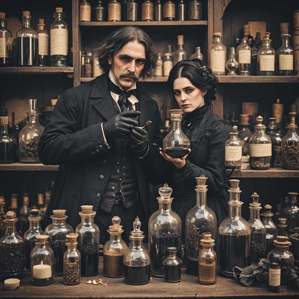 Victorian Gothic Characters in Mystical Apothecary