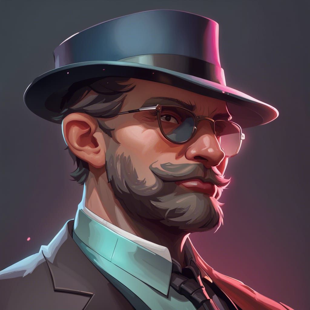 Team Fortress 2 Spy Portrait in Art Nouveau Style