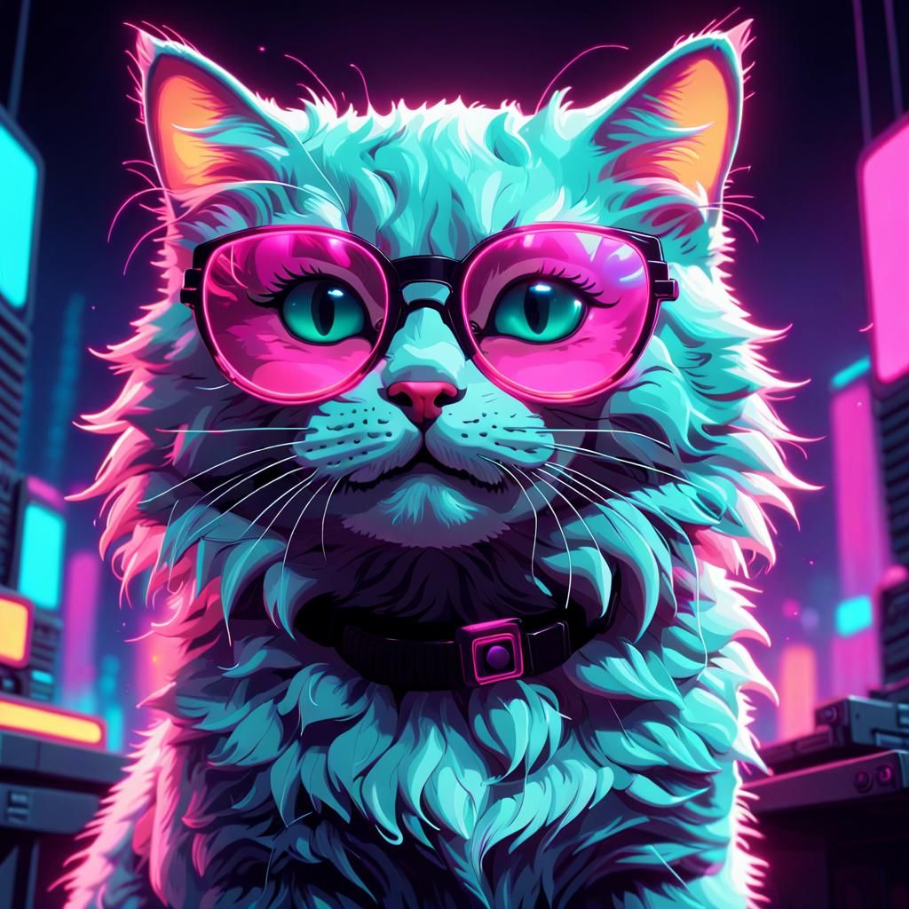 Vaporwave cat