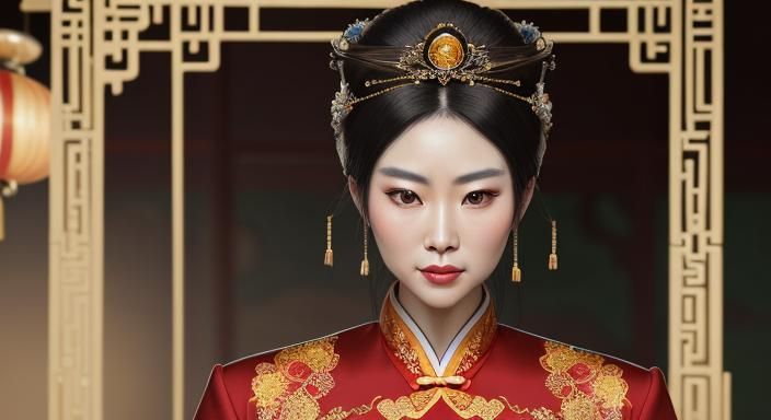 Empress Dowager Mu Portrait in Traditional Attire