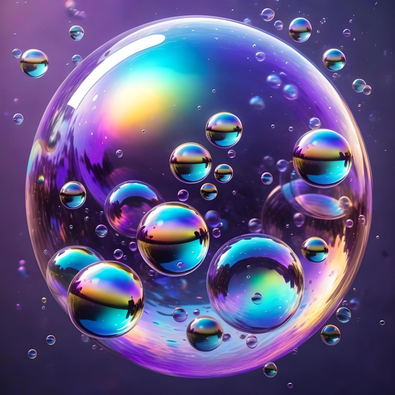 Giant Iridescent Bubbles Floating in Space