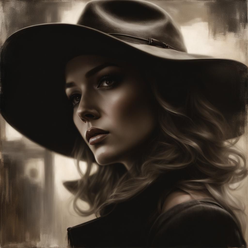 Female Detective and Open Safe: Double Exposure Art