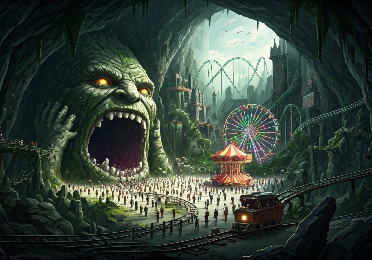 Extreme Cave Theme Park with Dwarven Mine Car