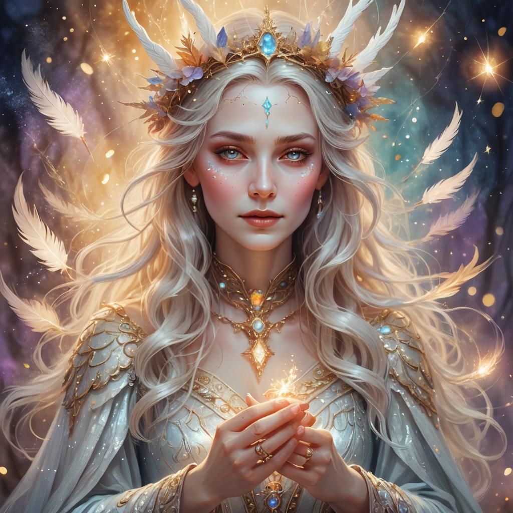 White Witch Casting Love Spells in Fantasy Art