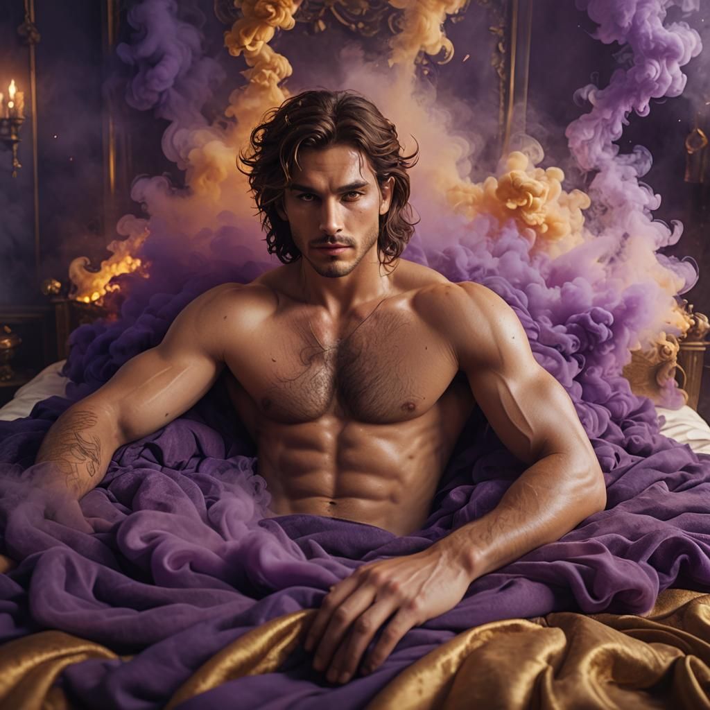 Fantasy Male Portrait in Golden Light