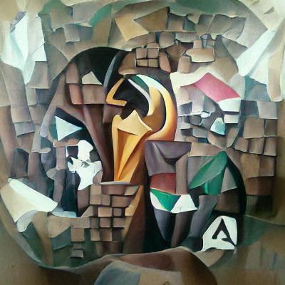 Abstract Cubist Africa Inspired by Kurasov and Gleizes
