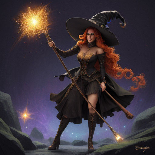 Enchanted Cinnamon Broom with Magical Sparkles