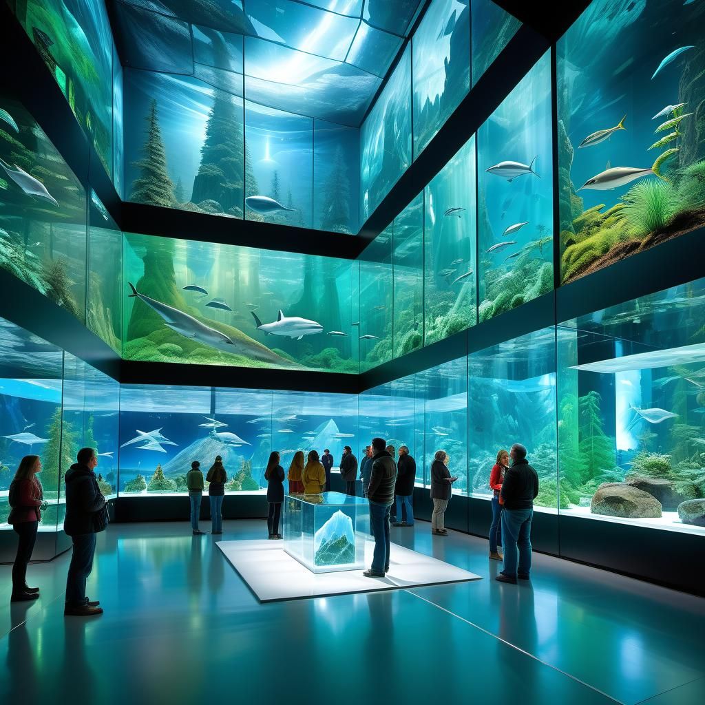Futuristic Museum: Holographic Ecosystems Exhibit