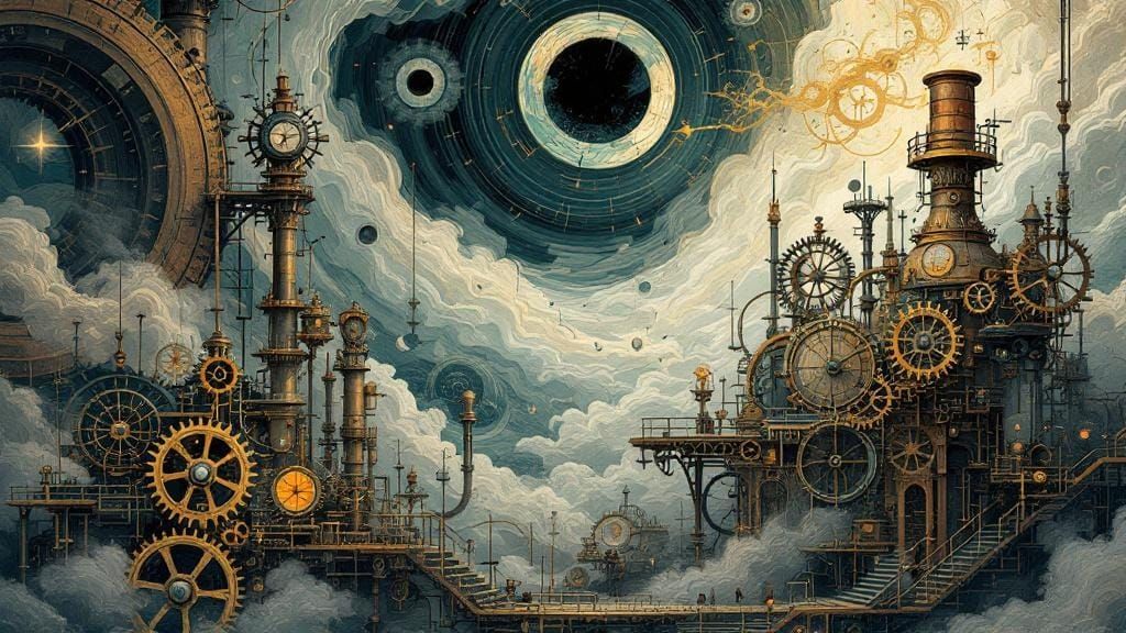 Abstract Steampunk Scene in Digital Art