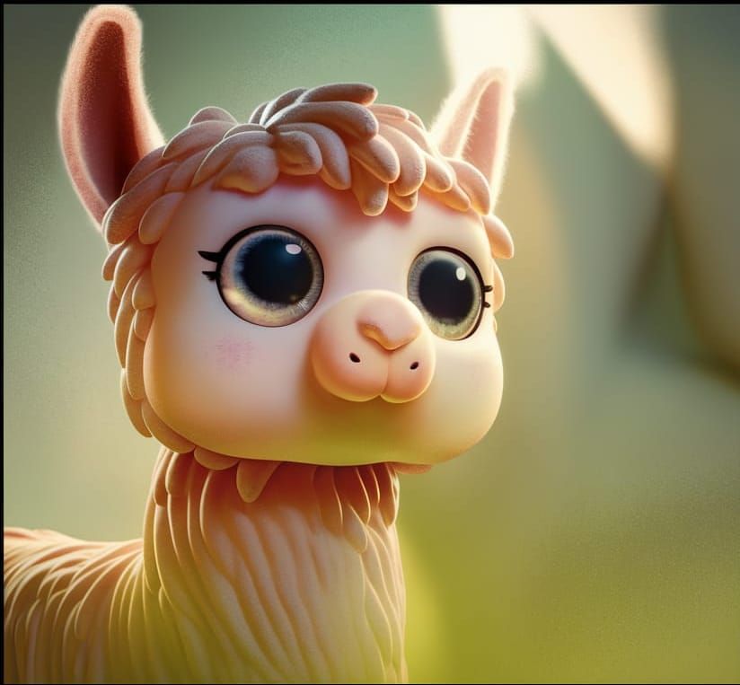 Adorable 3D Render of a Sponge Llama