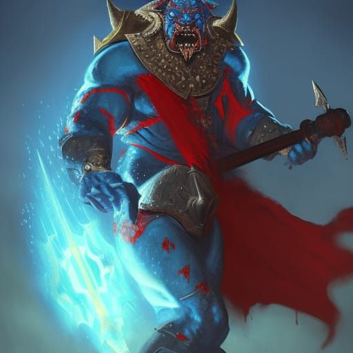 Ganon, the Blue-Skinned Pig-Man King in Armor