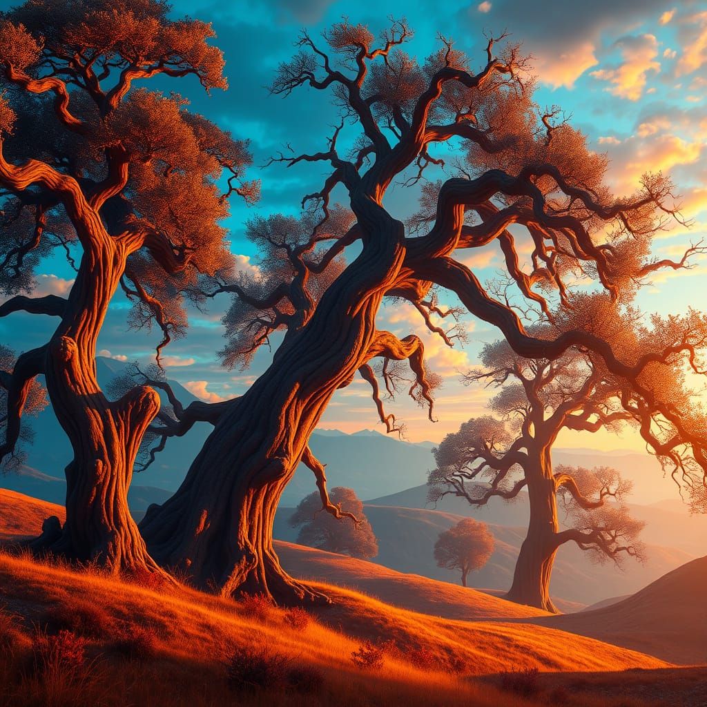 Dreamlike Fantasy Landscape at Dusk