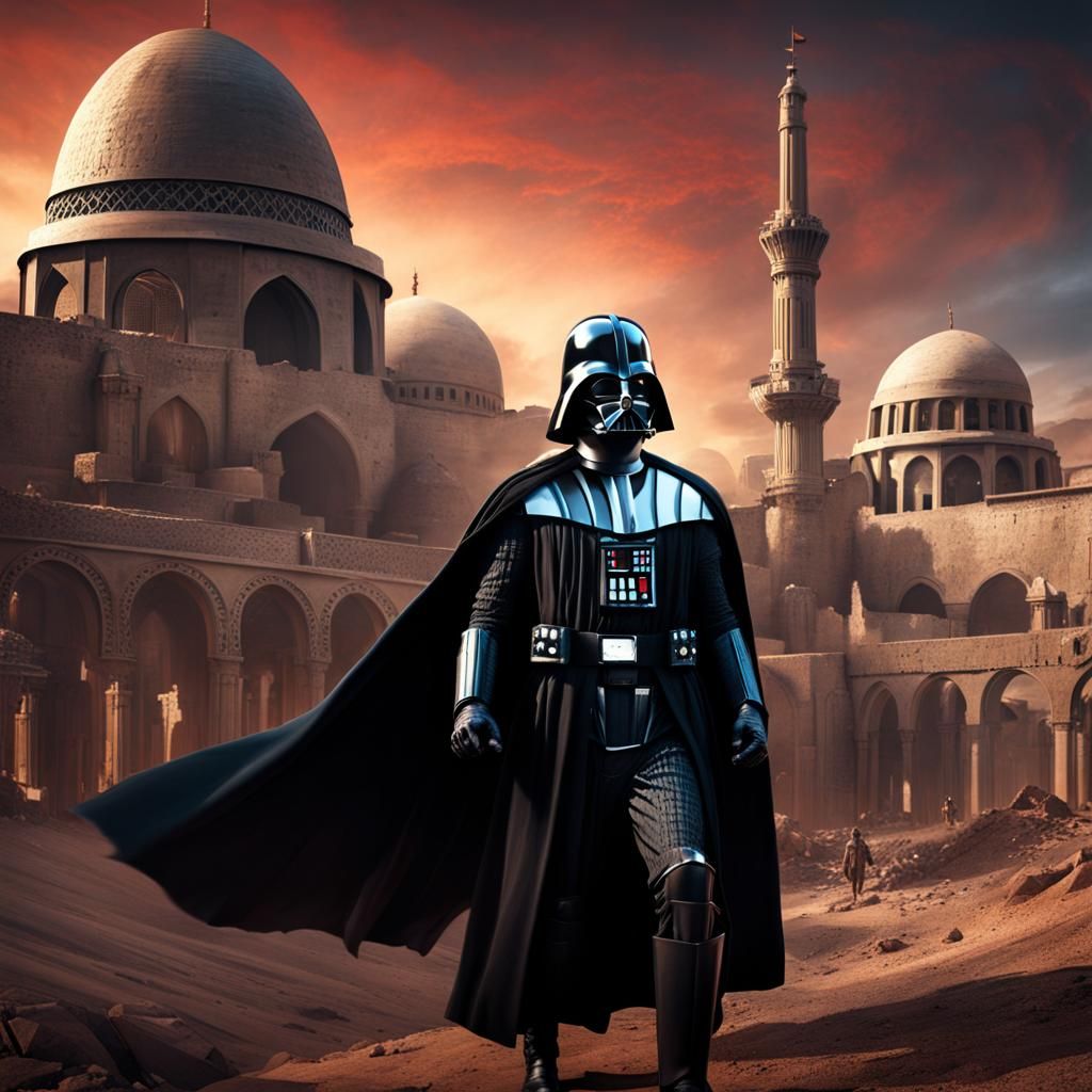Darth Vader as Palestinian: Detailed Matte Painting