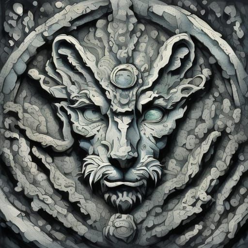 Mythological Leviathan with 13 Heads in Dark, Stormy Waters